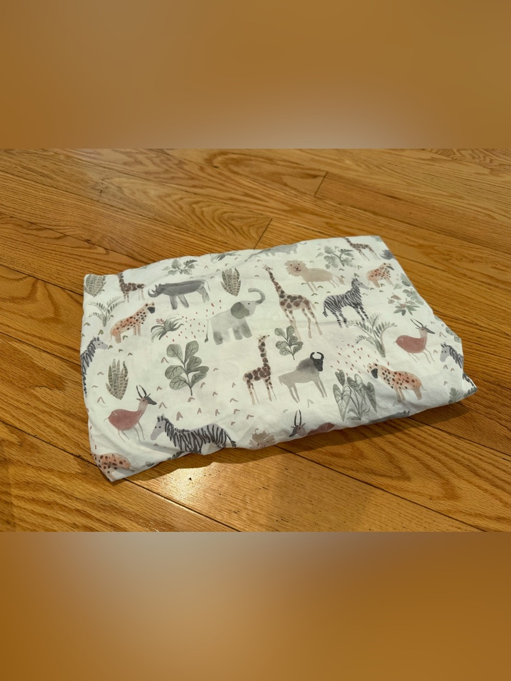 Pottery Barn Kids Safari Baby Fitted Crib Sheet featuring various watercolor
